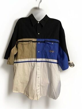 Plains 2X Western Wear Big Man pearl snap embroidered short sleeve shirt
